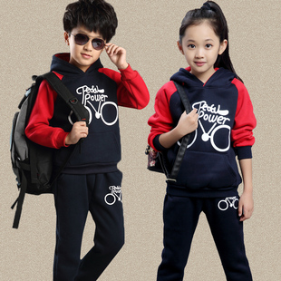 童装  2016男童秋装女童套装儿童衣服春秋款套装韩版运动两件套