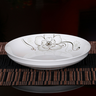 特价家用盘子陶瓷菜盘饭盘简约78英寸圆形盘子汤盘水果盘碟子餐具