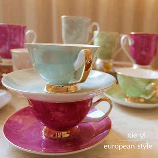 创意欧式咖啡杯碟套装骨瓷下午茶具茶杯个性陶瓷马克杯办公室水杯