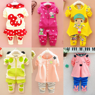 童装女童秋款套装2岁女宝宝纯棉长袖套装0-1-2-3-4岁婴幼儿童衣服
