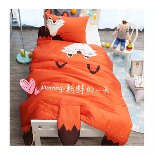 韩国ins印加绣立体卡通四件套纯棉海岛棉亲子床上用品儿童套件
