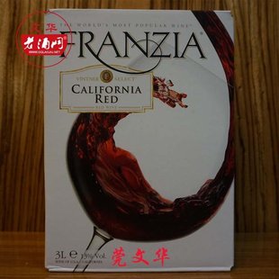 美国原装进口加州FRANZIA风时亚红酒3L纸盒袋装干红葡萄酒
